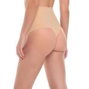 COMMANDO CONTROL THONG SEAMLESS HIGH WAISTED PANTY NUDE SIZE L NEW